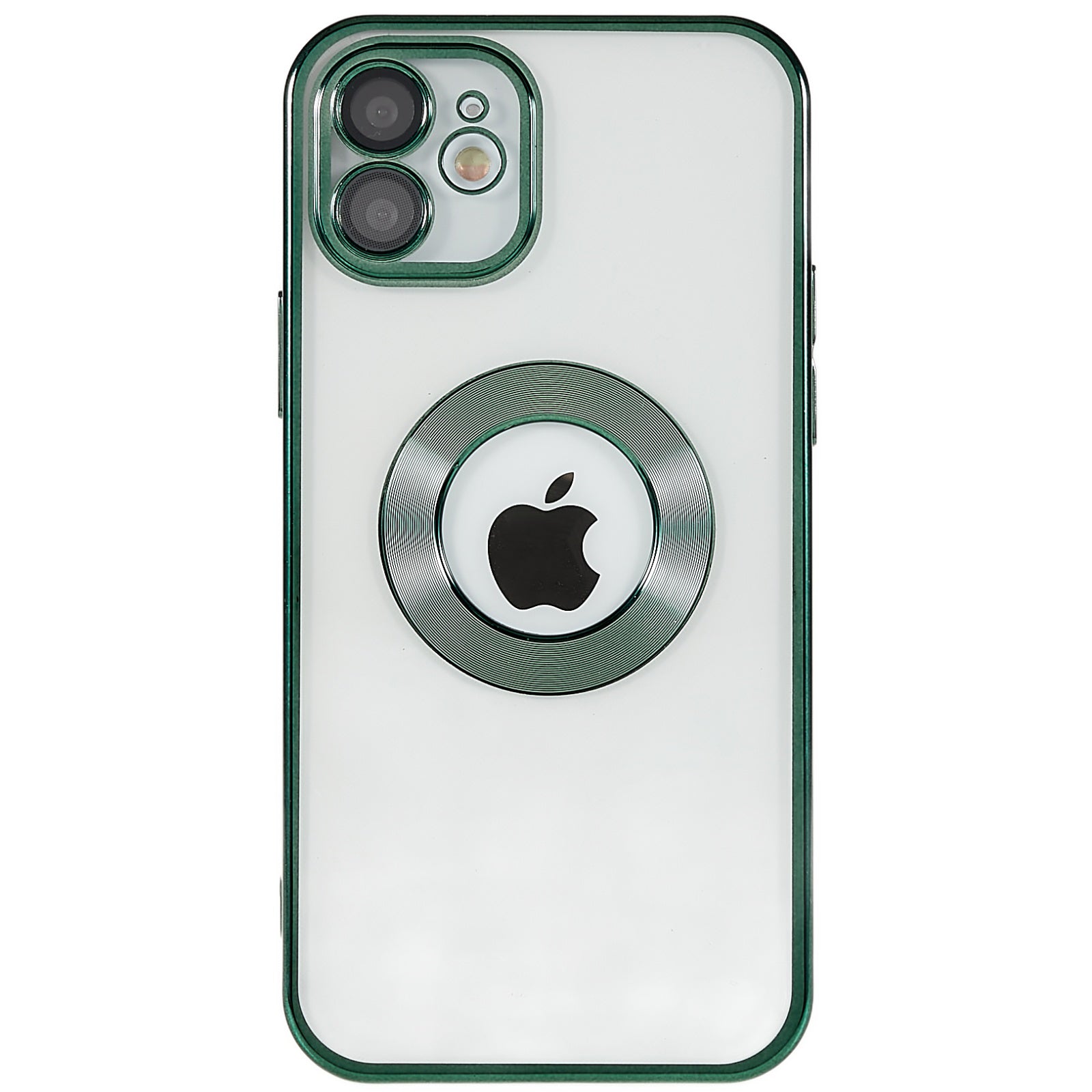 For iPhone 12 6.1 inch Electroplating Edges Soft TPU Case CD Texture Ring Logo Hole Design Clear Phone Cover with Built-in PC Camera Lens Film For iPhone 12 6.1 inch Electroplating Edges Soft TPU Case CD Texture Ring Logo Hole Design Clear Phone Cover with Built-in PC Camera Lens Film